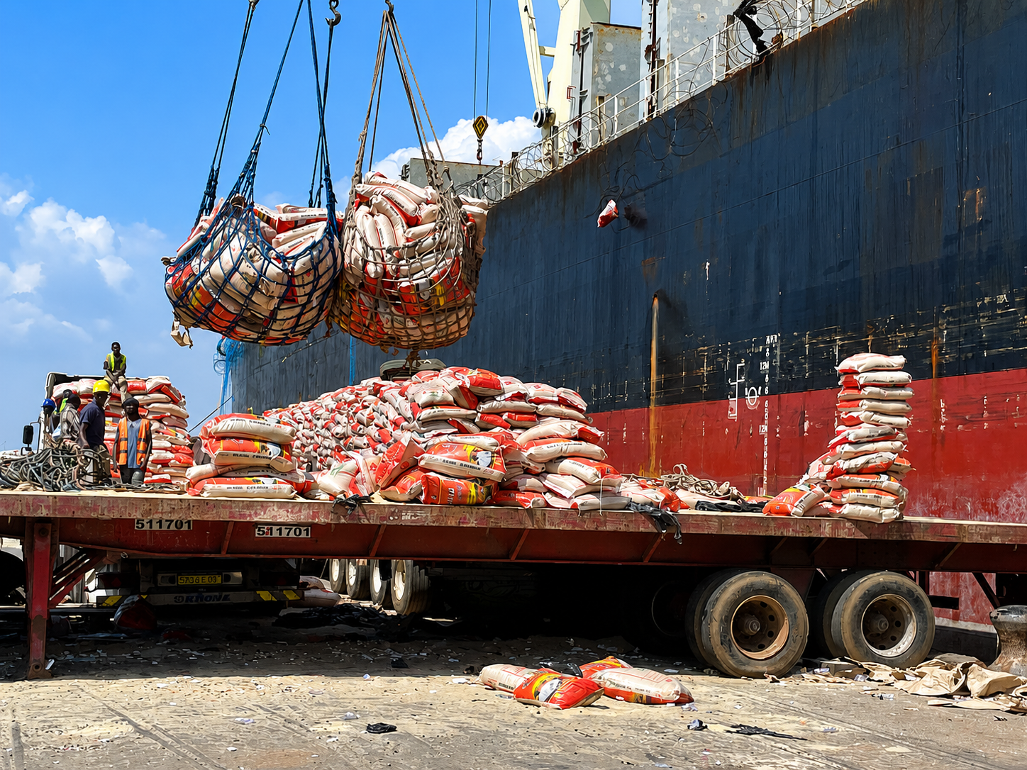 Chargement de conteneurs au port